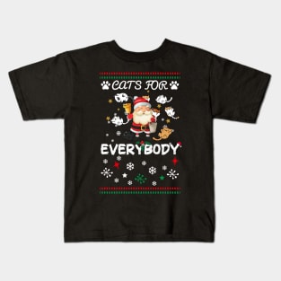 Cats For Everybody Funny Cats Christmas Kids T-Shirt